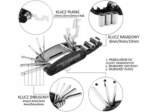 Verk 14300 Sada klíčů na opravu kola 16 v 1