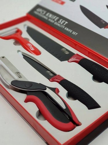 SWITZNER SW-1720 4 dílná sada nožů červeno-černá