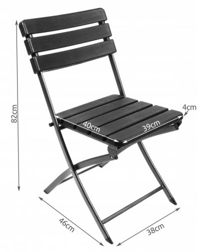 Malatec 12284 Skládací zahradní židle černá 2 ks