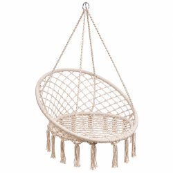 KIK KX7629 Zavesené kreslo so strapcami 80 cm, béžové