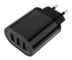 APT PLP37D Nabíjecí adaptér 3 x USB 18 W QUICK CHARGE 2.0-3.0 černý