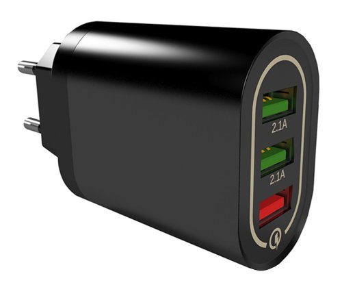 APT PLP37D Nabíjecí adaptér 3 x USB 18 W QUICK CHARGE 2.0-3.0 černý