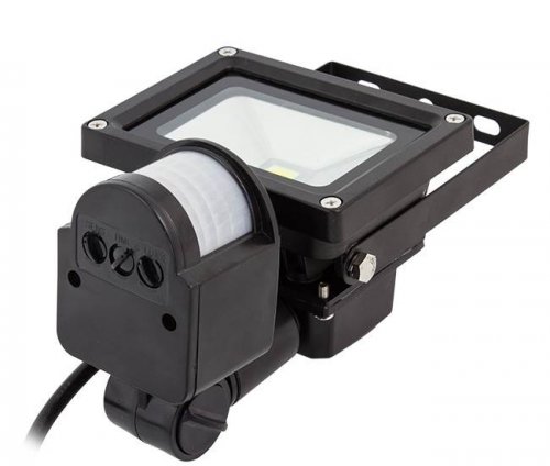 APT LED reflektor s čidlem pohybu černý - 10W