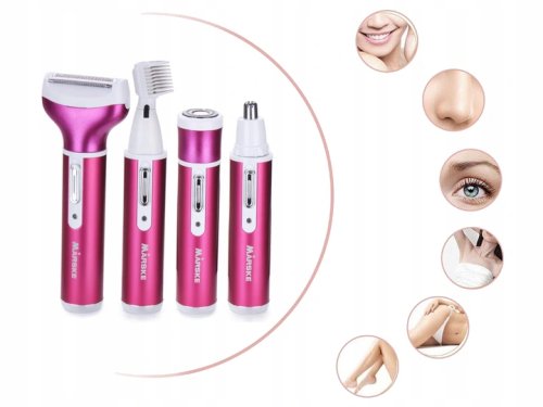 Verk 01582 Multifunkční dámský depilátor 4 v 1, tmavě růžový