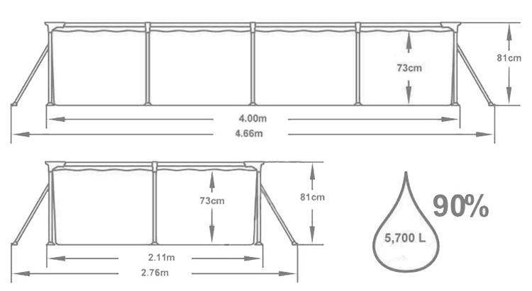 Bestway 56424 Steel Pro Frame bazén s konštrukciou 300 x 201 x 66 cm s kartušovou filtráciou