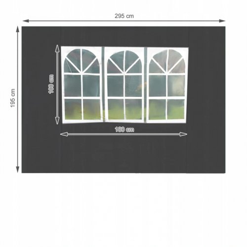 Malatec 12913 Bočnice pro stany 3 x 3 m s okny šedá