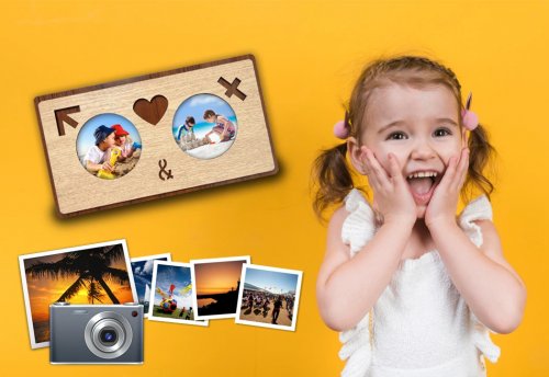 GT Q65J1 Drevený fotorámček - ON a ONA