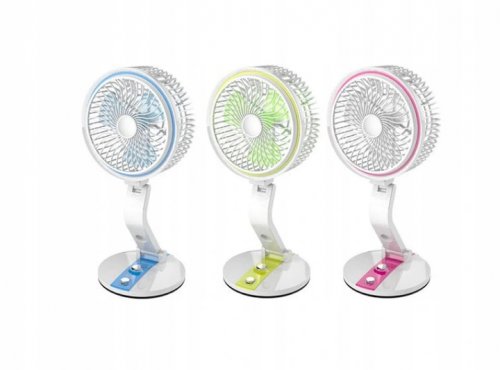 Verk Bezdrátový skládací ventilátor s LED lampičkou zelenobílá