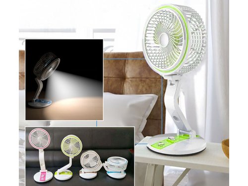 Verk Bezdrátový skládací ventilátor s LED lampičkou zelenobílá