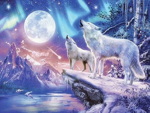 Malatec Diamantové malování - vlk