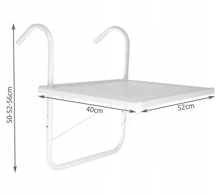 ISO 12179 Závesný balkónový stôl 40 x 52 cm