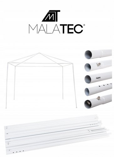 Malatec 12910 Náhradné tyče pre altánok 3 x 3 m biele