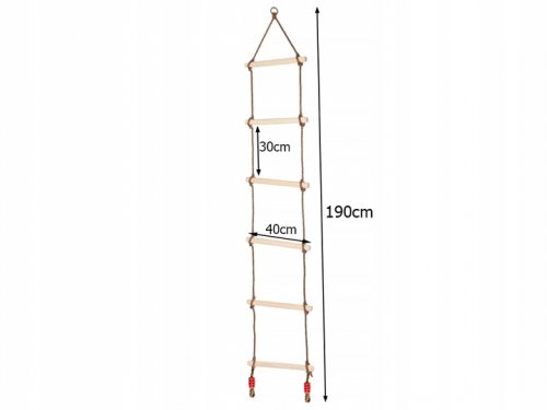 Verk 01536 Drevený povrazový rebrík 185 cm