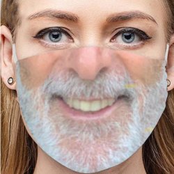 Ali 02G Zábavná maska ​​na tvár 3D potlač - fúzy