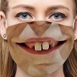 Ali 02N Zábavná maska na obličej 3D potisk - zuby