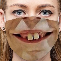 Ali 02N Zábavná maska na obličej 3D potisk - zuby