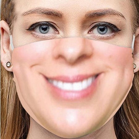 Ali 02H Zábavná maska na tvár 3D potlač - úsmev