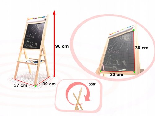 KIK KX6489 Obojstranná magnetická kriedová tabuľa