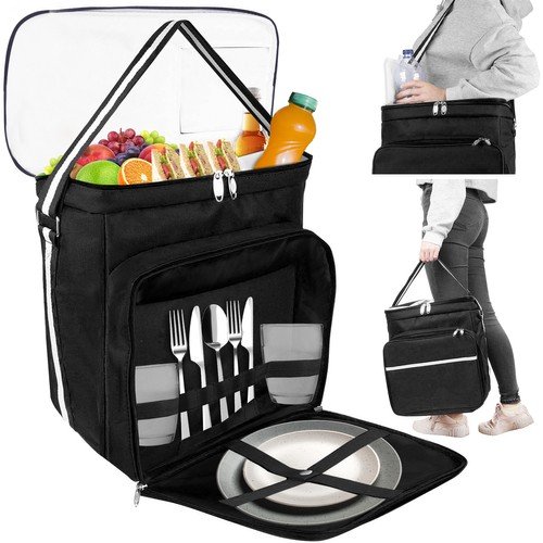 ISO 13587 Piknikový batoh termo 28 l čierny