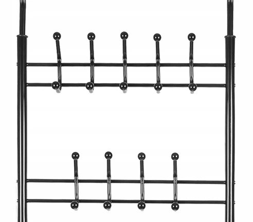 Ruhhy 15744 Vešiak na oblečenie s tromi policami na topánky čierny