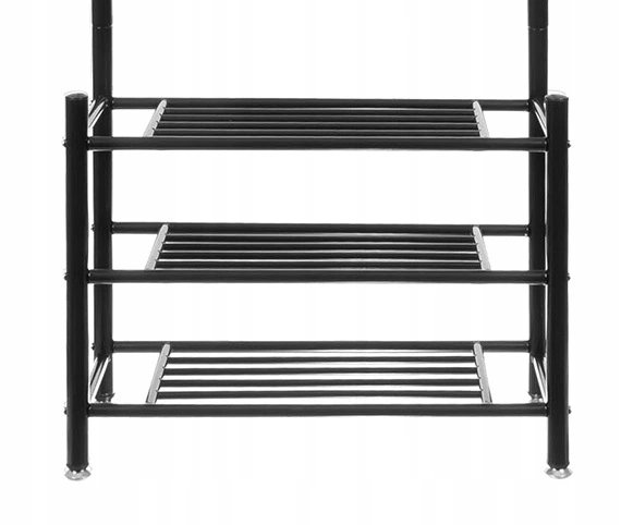 Ruhhy 15744 Vešiak na oblečenie s tromi policami na topánky čierny