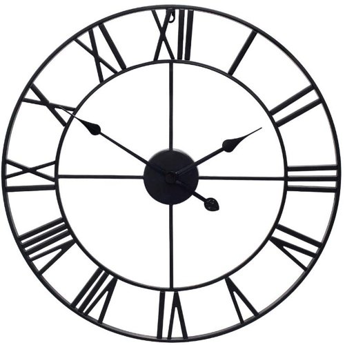 Verk 01564 Hodiny nástenné retro 3D 80 cm čierne