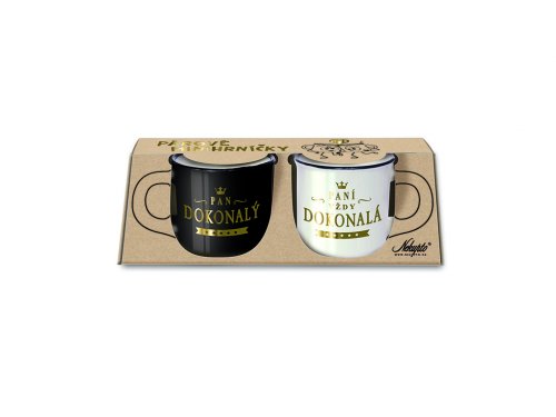 Nekupto Párové mini hrnčeky NPI 001 Pán dokonalý / Pani dokonalá