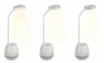 ISO 15977 LED stolní lampa s reproduktorem a organizérem bílá