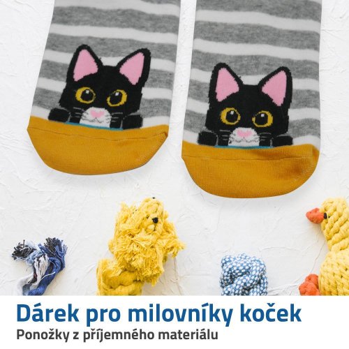 GFT Veselé kočičí ponožky - šedé 