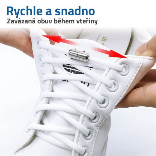 GFT Elastické samozavazovací tkaničky - bílé
