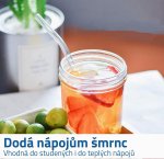 GFT Zahnuté skleněné brčko - průhledné