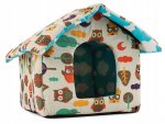 Verk 19004 Domeček pro psa, kočku 33x29x33 cm sovy barevné