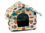 Verk 19004 Domeček pro psa, kočku 33x29x33 cm sovy barevné