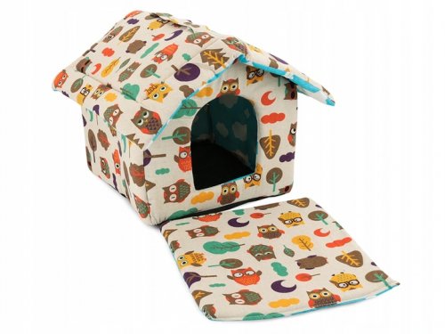 Verk 19004 Domeček pro psa, kočku 33x29x33 cm sovy barevné