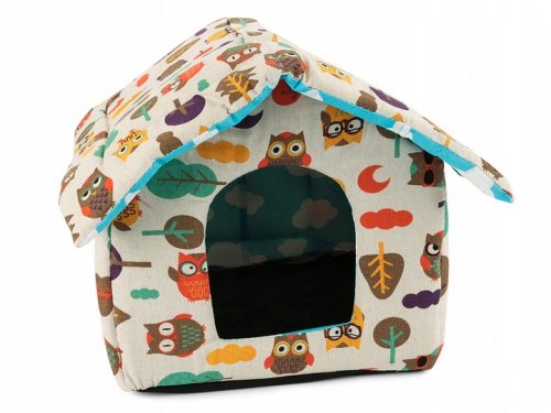 Verk 19004 Domeček pro psa, kočku 33x29x33 cm sovy barevné