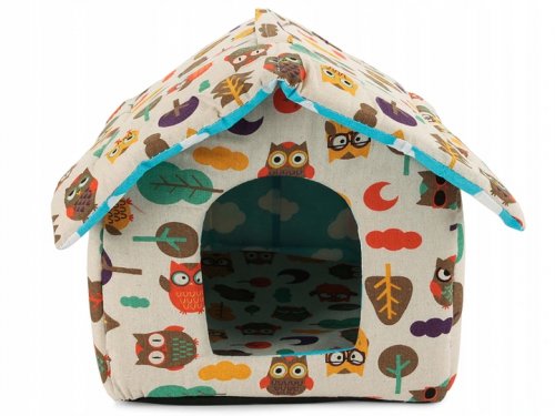Verk 19004 Domeček pro psa, kočku 33x29x33 cm sovy barevné