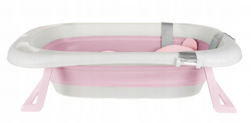 ISO Skladací vanička s teploměrem a polštářkem pro miminka růžová