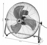 ISO 13345 Podlahový ventilátor 140 W strieborný