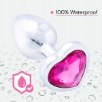 Sensual Anální kolík kovový s krystalem Love anal 7,2 cm