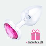 Sensual Anální kolík kovový s krystalem Love anal 7,2 cm