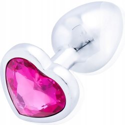 Sensual Anální kolík kovový s krystalem Love anal 7,2 cm