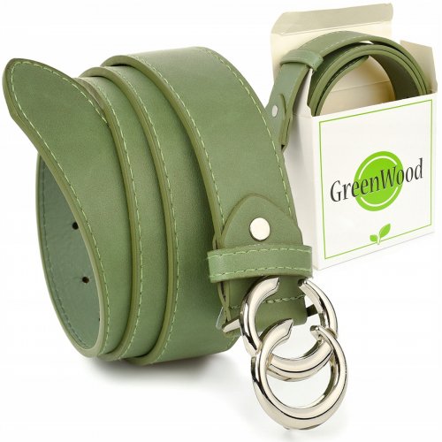 Greenwood C87 Dámský kožený opasek 115 cm zelený