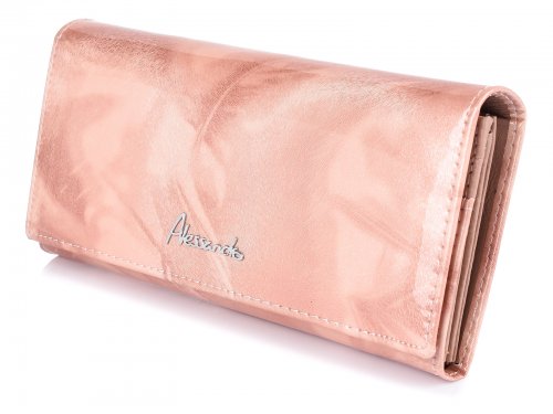 Alessandro Paoli Q56 Dámska kožená peňaženka ružová