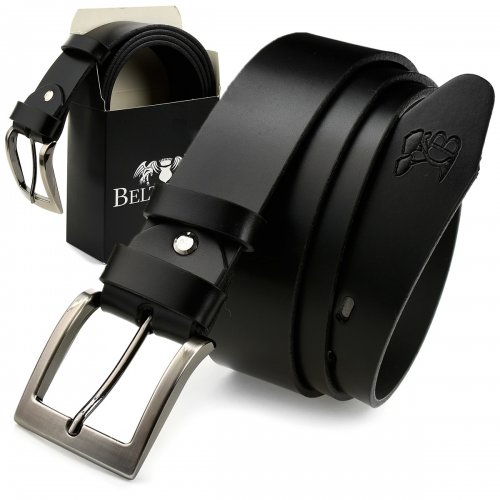 Beltimore E17 Pánský kožený opasek 130 cm černý