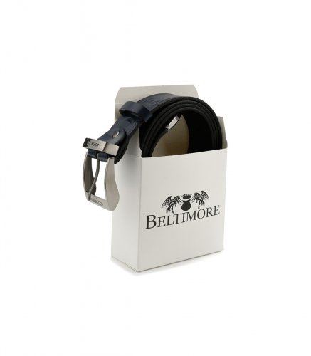 Beltimore 520 Pánský kožený opasek 135 cm tmavě modrý