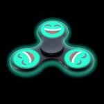 Antistresový Fidget Spinner fluorescenčny 7cm - Emoji žlutý
