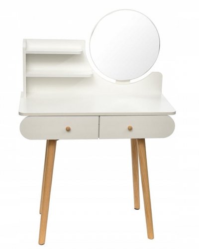 Azar Bílý toaletní stolek se zrcadlem 120 x 80 x 40 cm 