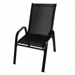 Malatec 16199 Zahradní židle stohovatelné černé 4 ks