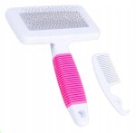 APT ZW3B Kartáč pro psy a kočky bílorůžový