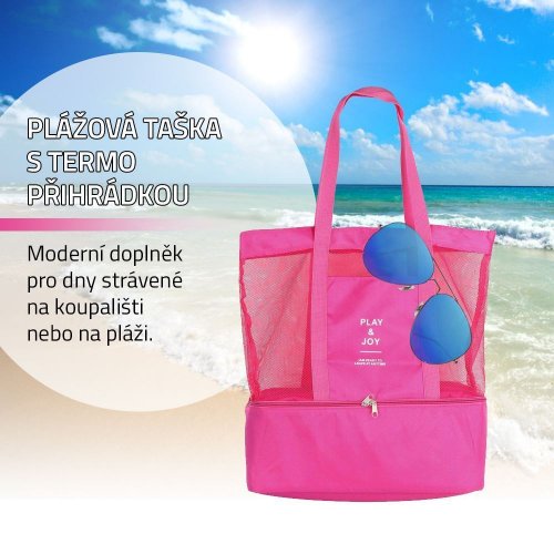 GFT Plážová taška s termo přihrádkou - růžová 